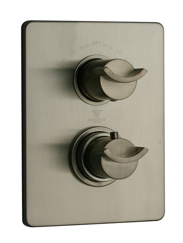 Latoscana Morgana Thermostatic Valve With 2 Way Diverter Volume Control In Brushed Nickel Finish bathroom fixture hardware parts Latoscana